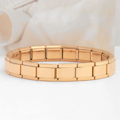 RAKOL Cadena Italiana Clásica de Acero Inoxidable – Colgante y Enlace 9mm para Pulsera DIY Hombre y Mujer