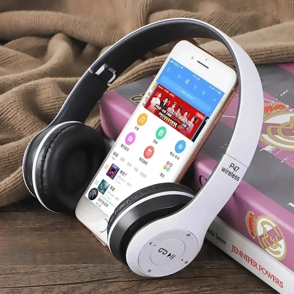 Foldable P47 Wireless Bluetooth 50 Headphones HIFI Stereo Bass Earphones for Music Gaming Kids Girls Smartphone Audio Device