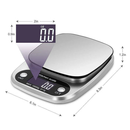 Balanza de Cocina Digital Alta Precisión 3/5/10kg | Báscula Electrónica para Alimentos, Repostería y Joyería con Pantalla LCD