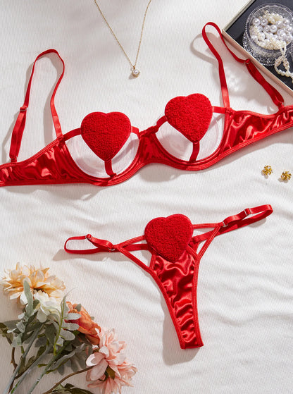 Conjunto Lencería Mujer 2025 | Cropped Rosa Sexy de Tres Piezas Estilo Novia