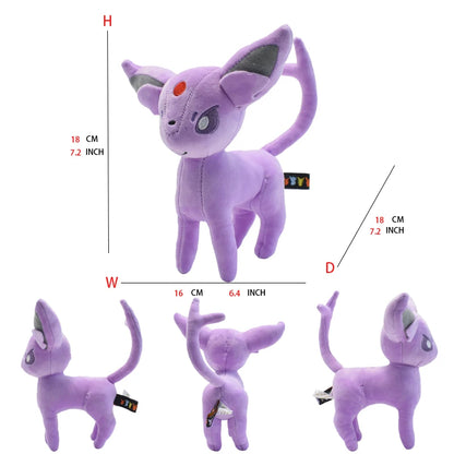 Peluches Pokémon Eeveelutions | Leafeon, Vaporeon, Glaceon, Sylveon, Espeon, Umbreon | Suaves y Coleccionables