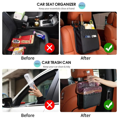 Organizador de Asiento Trasero para Coche | Caja de Almacenamiento Impermeable con Bolsillo para Teléfono y Accesorios