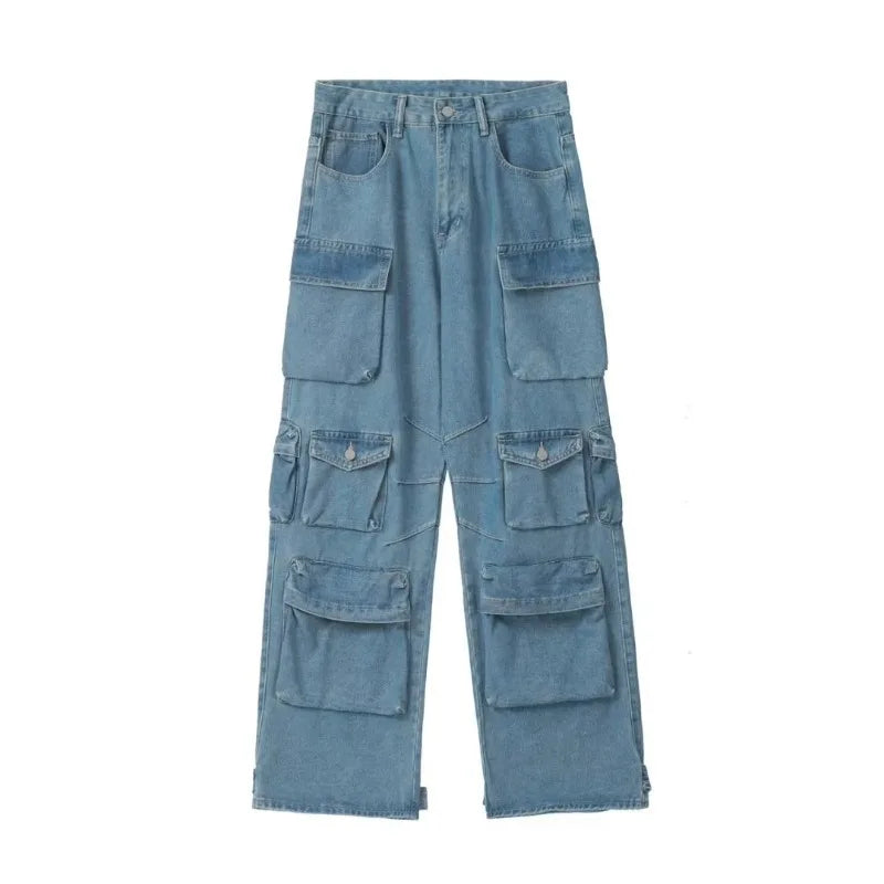 2025 Jeans Cargo Baggy Hombre Oversize | Pantalones Vaqueros Multi-bolsillos Estilo Y2K Streetwear Vintage Denim