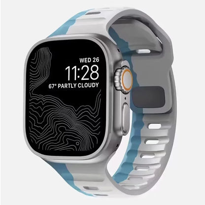 Correa de silicona suave para Apple Watch – Compatible Ultra 49mm y Series 8-3, SE (38mm-45mm)