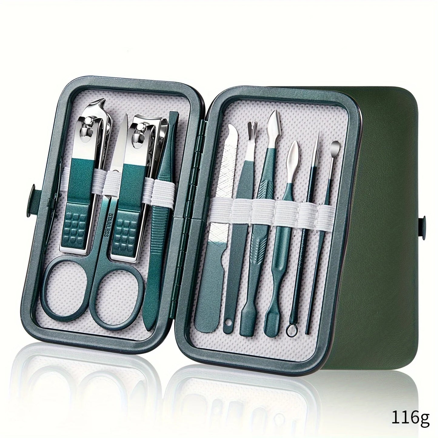 Set Profesional de Manicura y Pedicura de 7/10/12/18 Piezas | Acero Inoxidable | Cortauñas con Estuche de Viaje