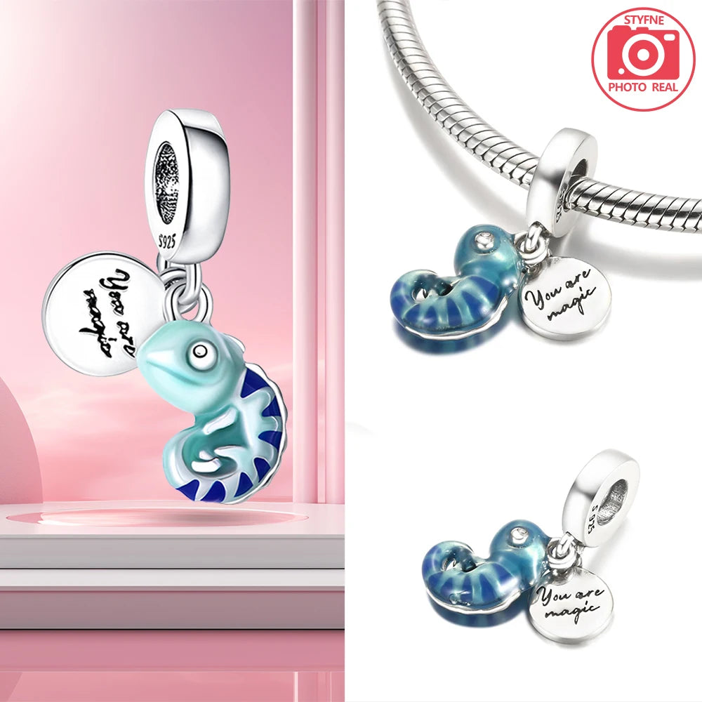 Charm Colgante Pareja Plata 925 y Oro Rosa | Compatible Pandora Original | Pulsera o Collar Mujer