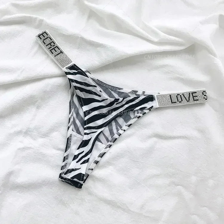 Tanga Mujer 2025 | Lencería Sexy con Rhinestones y Push-Up