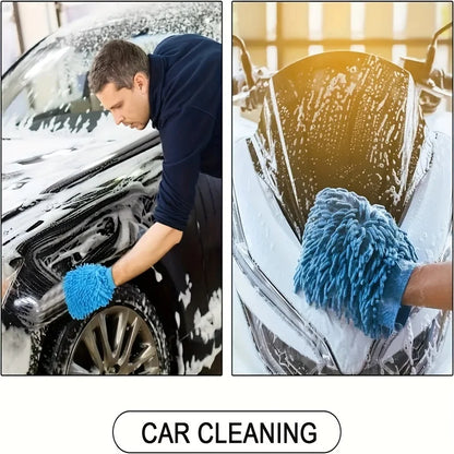Guantes de Microfibra Chenille para Carro | 1 o 2 Piezas | Limpieza Doble Cara Ultrafina y Absorbente