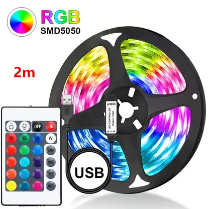 Smart RGB 5050 LED Wall Strip Lights Bluetooth Music Sync APP Remote Flexible Ribbon for TV Backlight Bedroom Home Party Decor