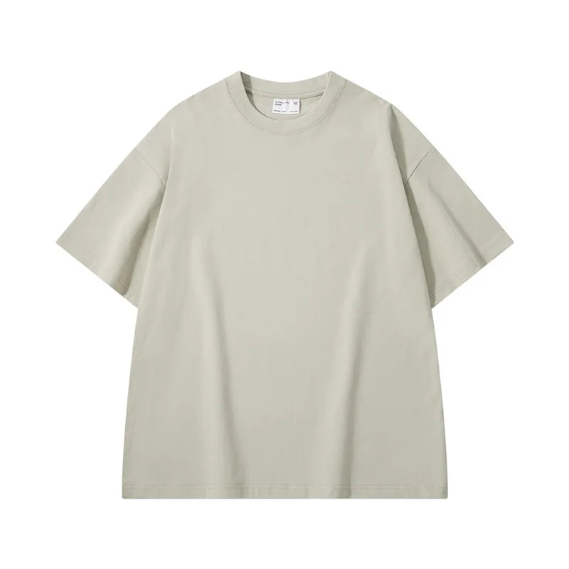 Camiseta Hombre 2025 | Oversize Algodón Pesado Manga Corta para Verano