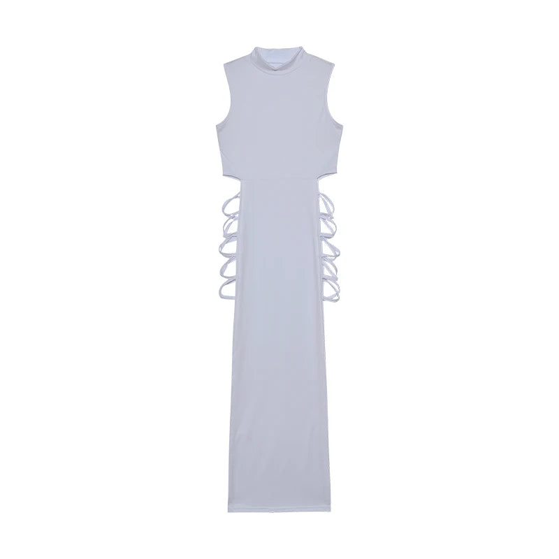 Vestido Bodycon Mujer | Vestido Sexy Sin Mangas con Cut Out y Cuello Alto