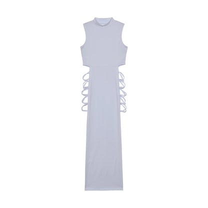 Vestido Bodycon Mujer | Vestido Sexy Sin Mangas con Cut Out y Cuello Alto