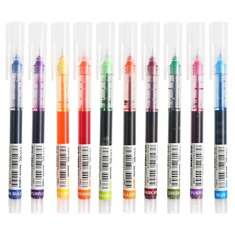 Set de 10 Bolígrafos de Gel Punta Fina 0.5mm | Escritura Suave, Secado Rápido y Antimanchas – Kawaii, Oficina y Escuela