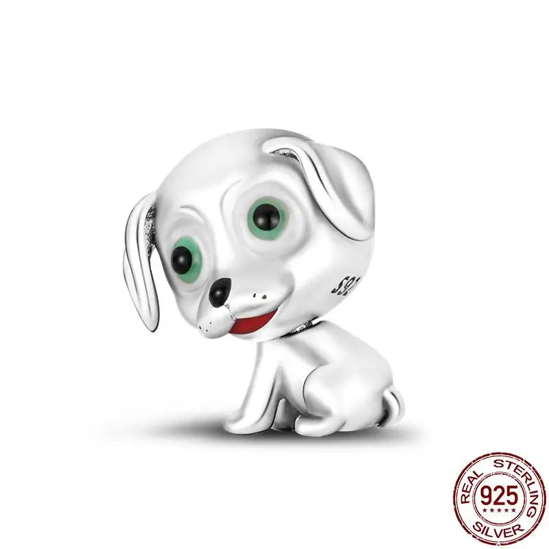 Charm animal mascota en plata 925 – Abalorio elegante para pulsera o collar tipo Pandora, joyería personalizada mujer