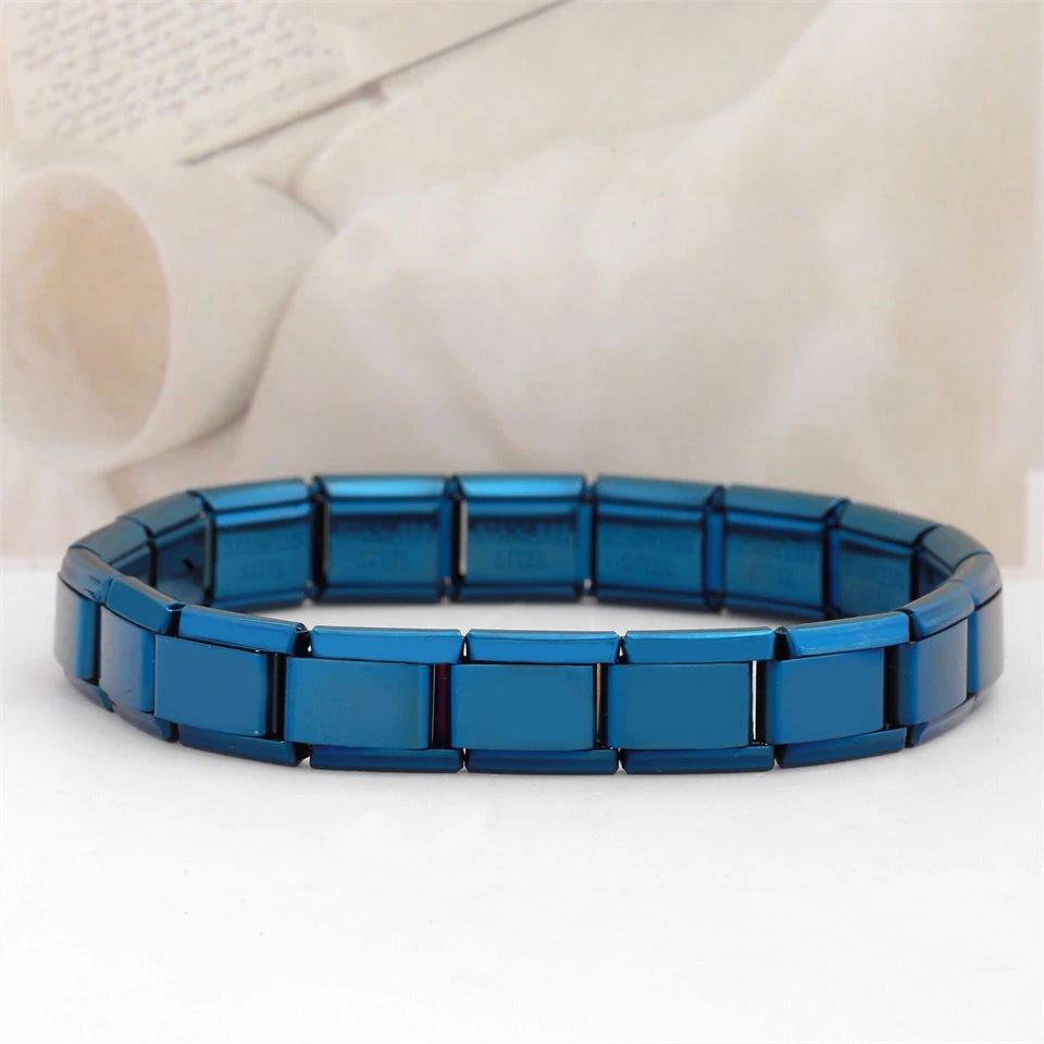 RAKOL Cadena Italiana Clásica de Acero Inoxidable – Colgante y Enlace 9mm para Pulsera DIY Hombre y Mujer