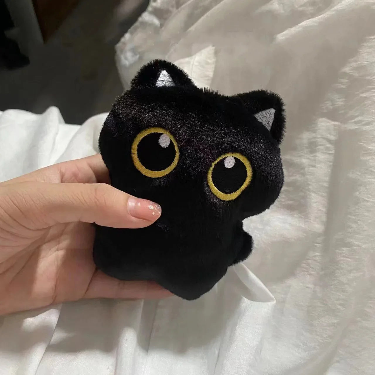 Peluche Gato Negro 10cm | Muñeco Suave Colgante Almohada Cojín Regalo Niños