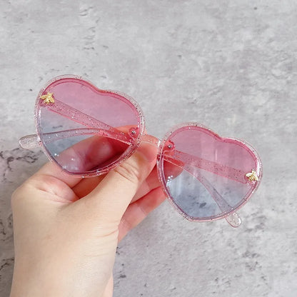 Gafas de Sol Corazón para Niños | Retro Rosa UV400 Lentes de Dibujos Animados