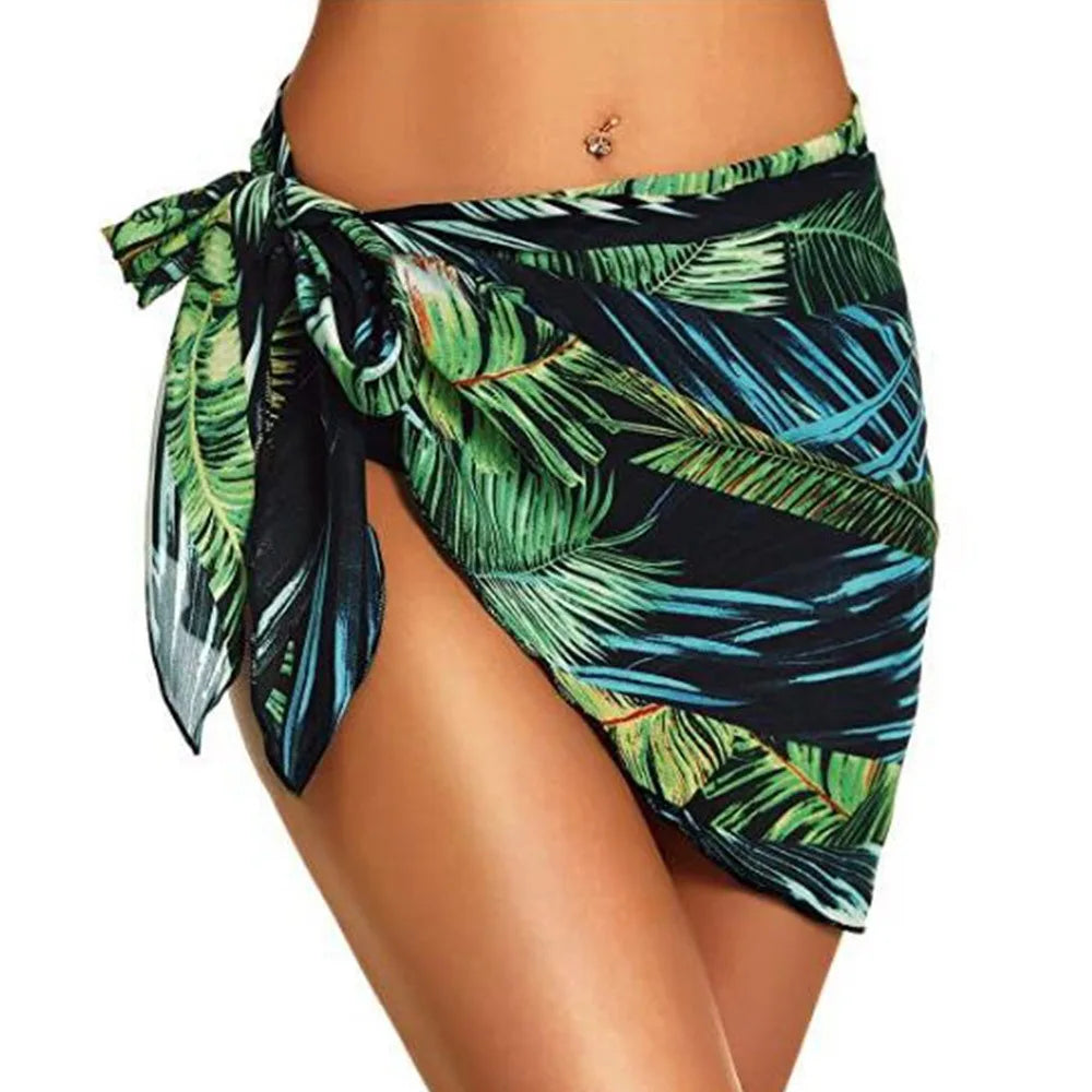 Falda Playera Mujer 2025 | Sarong Corto Chiffon Cubrebikini Verano
