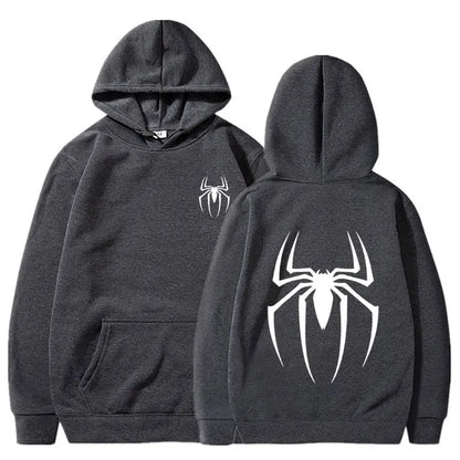 Hoodie Y2K Spider – Sudadera Streetwear Hombre Oversize, Estilo Retro Hip Hop Punk