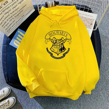 Hoodie Oversize Hogwarts | Sudadera Y2K Estampada Harry Potter Otoño Invierno
