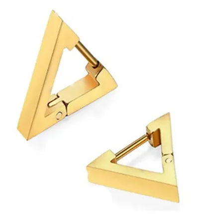 Aretes Punk Triangulares – Acero Inoxidable Hipoalergénico Unisex, Estilo Moderno y Duradero
