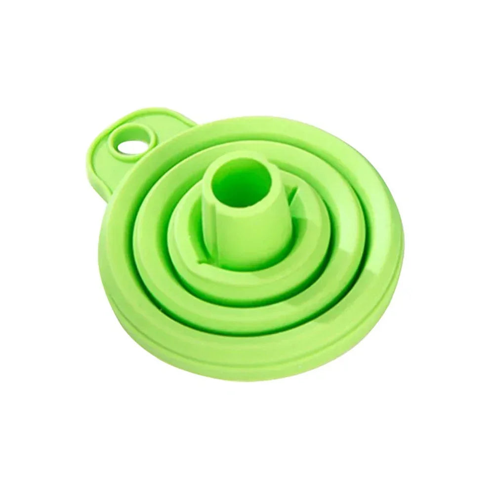Embudo Plegable de Silicona Universal para Auto | Cambio de Aceite, Gasolina y Líquidos