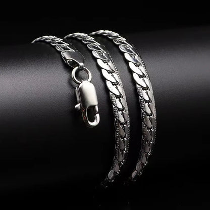 Cadena de Acero Inoxidable Color Plata 5mm | Collar Unisex 20-60cm | Joyería de Moda para Hombre y Mujer | Boda y Regalo