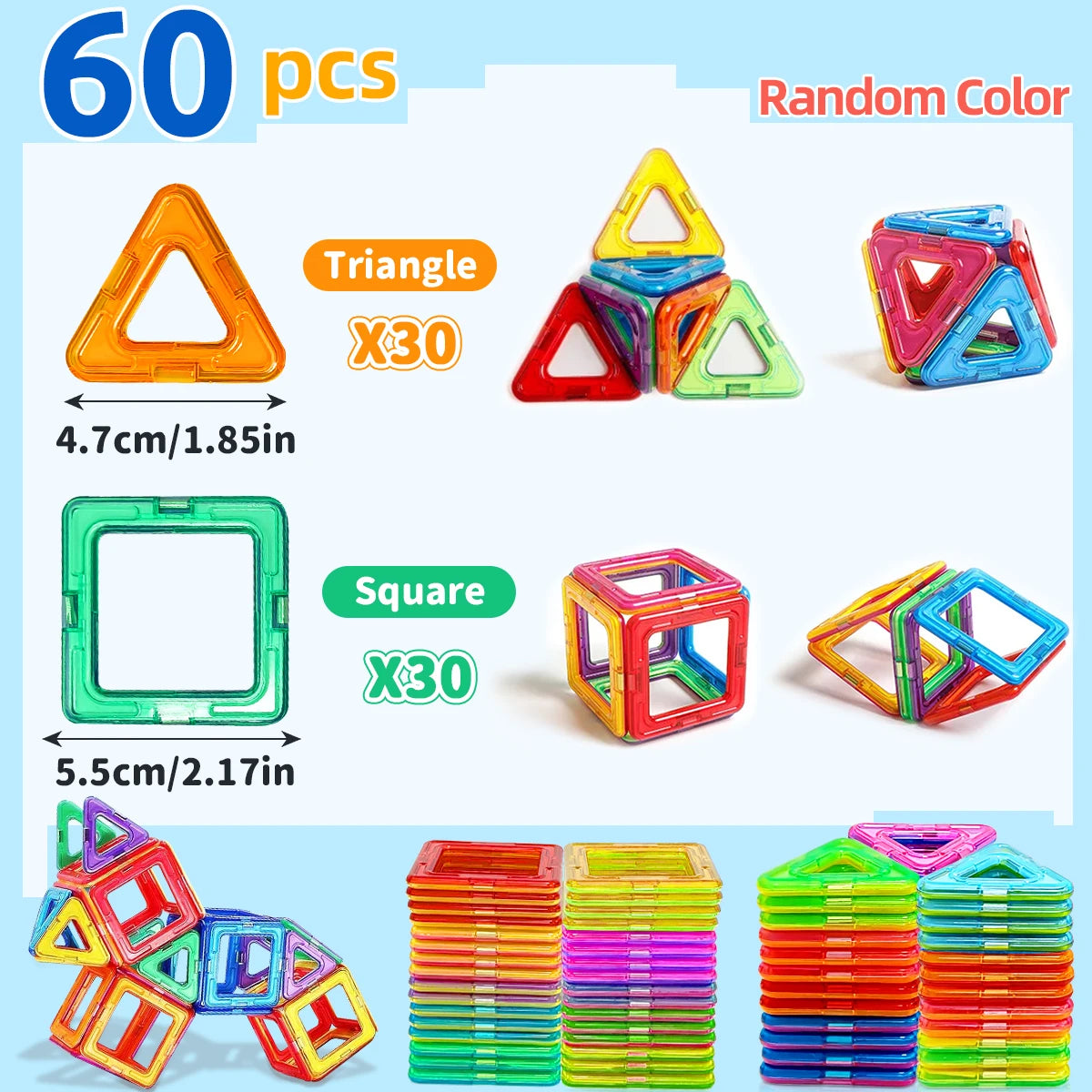 Bloques de Construcción Magnéticos STEM | Juguetes Educativos de Imanes para Niños