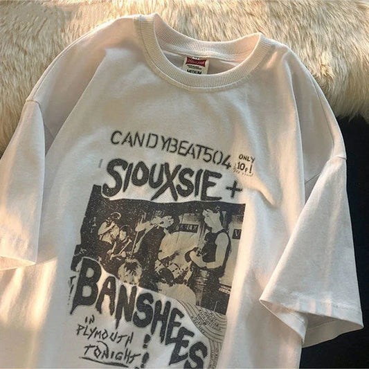 Camiseta Oversize Mujer Vintage | Estilo Grunge Harajuku Y2K Streetwear