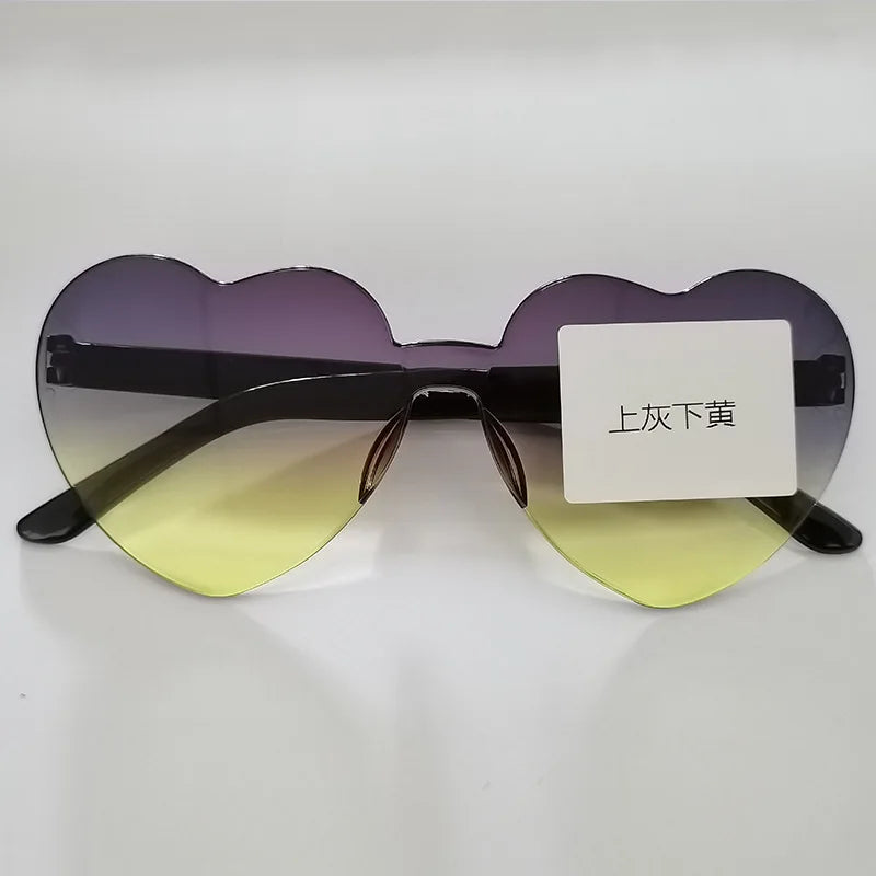 Gafas de Sol Jelly Corazón Degradado | Lentes Coloridas Protección UV Mujer Hombre