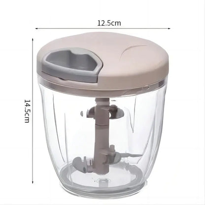 Triturador Manual de Cocina 4 en 1 | Picadora de Jengibre, Ajo, Verduras y Carne | Diseño Moderno y Minimalista