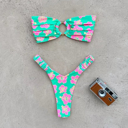 Micro Bikini Push Up Mujer 2025 | Brasileño Tanga Estampado Sexy