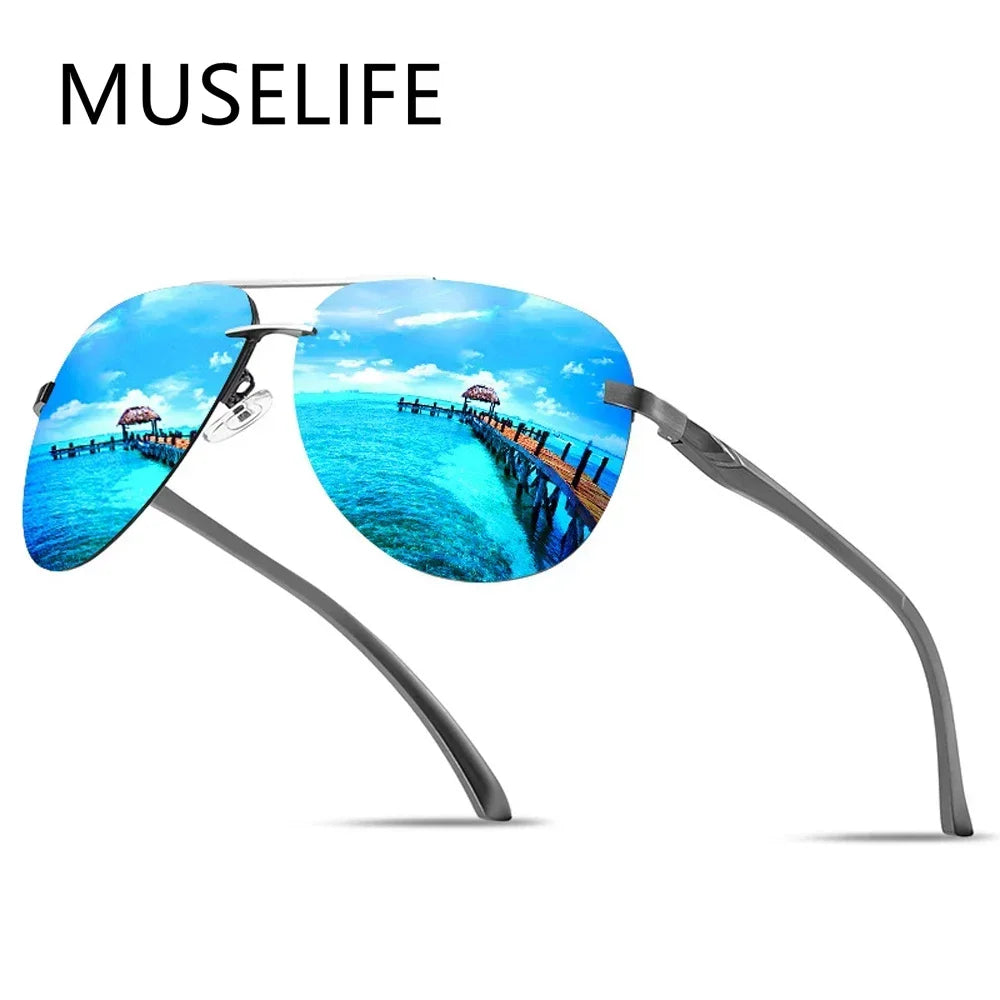 Gafas de Sol Polarizadas Clásicas Unisex | Lentes Espejo con Montura Metálica para Conducir y Viajar