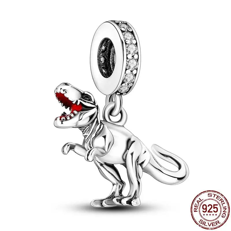 Charm camaleón y luciérnaga en plata 925 – Dije animal brillante, compatible Pandora, pulsera y collar mujer