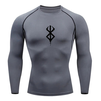 Camiseta Compresiva Anime Berserk Guts para Hombre – Gym, Running y Fitness, Manga Corta, Transpirable y Secado Rápido
