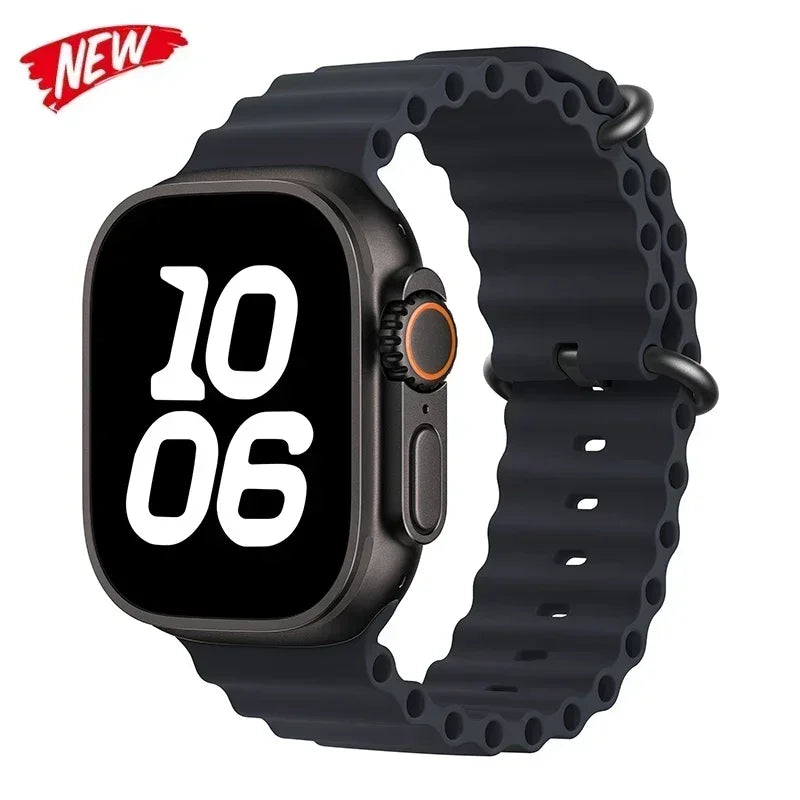 Correa Ocean de silicona para Apple Watch – Compatible Ultra 2, Series 10-5 (38mm-49mm)
