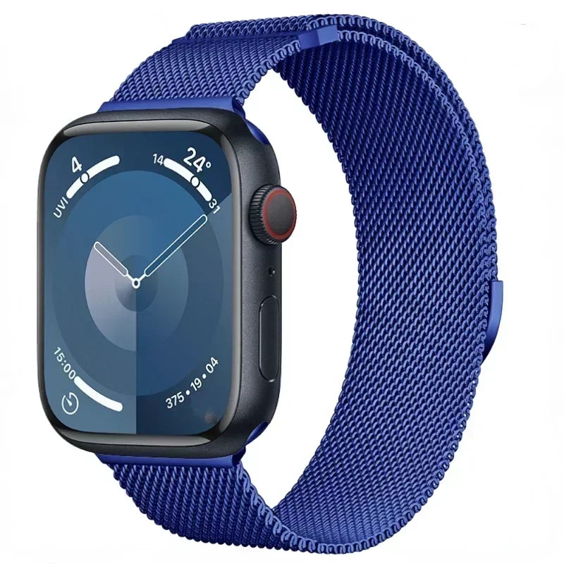 Correa Milanese para Apple Watch Ultra/SE/Series 9/8/7/6/5/3 – Pulsera Magnética de Acero Inoxidable 49mm 45mm 44mm 41mm 40mm 38mm