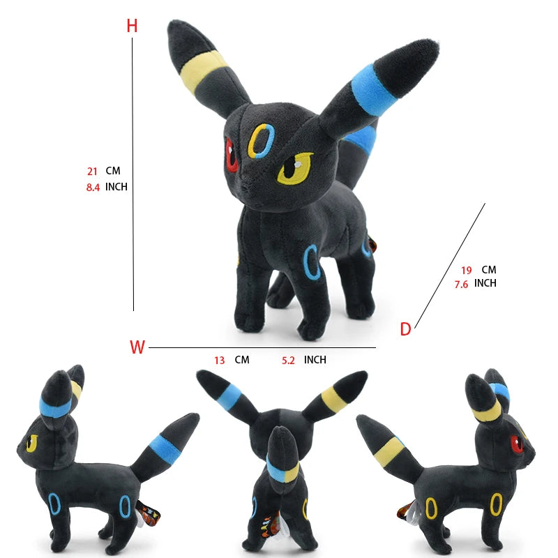 Peluches Pokémon Eeveelutions | Leafeon, Vaporeon, Glaceon, Sylveon, Espeon, Umbreon | Suaves y Coleccionables