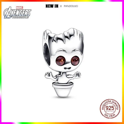 Charm Marvel Disney en Plata 925 – Abalorios Captain America, Wolverine y Deadpool para Pulsera Original Mujer