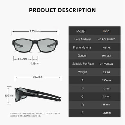 Gafas de Sol Deportivas Fotocromáticas Polarizadas – Unisex UV400 para Ciclismo, Pesca y Conducción