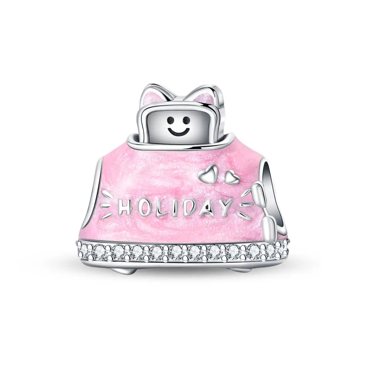 Charm Mascotas y Animales en Plata 925 – Gatito, Perrito y Oveja con Circonitas de Colores | Compatible Pulsera Pandora
