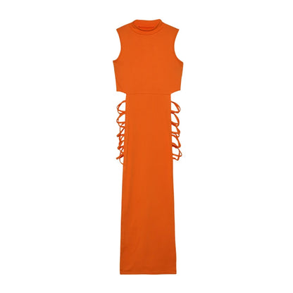Vestido Bodycon Mujer | Vestido Sexy Sin Mangas con Cut Out y Cuello Alto