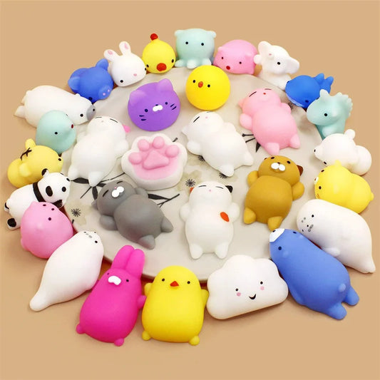 50-5PCS Mochi Squishies Kawaii – Juguetes Antiestrés para Niños, Pelotas Suaves Squeeze, Regalos de Fiesta y Cumpleaños