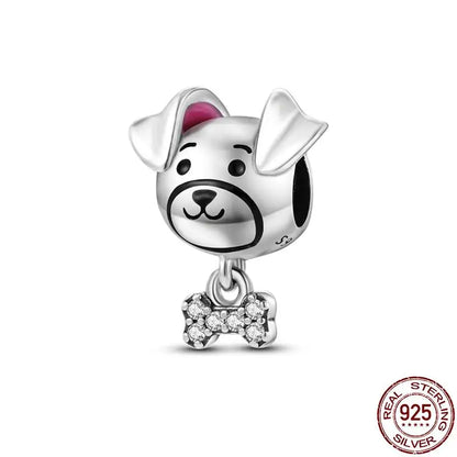Charm animal mascota en plata 925 – Abalorio elegante para pulsera o collar tipo Pandora, joyería personalizada mujer