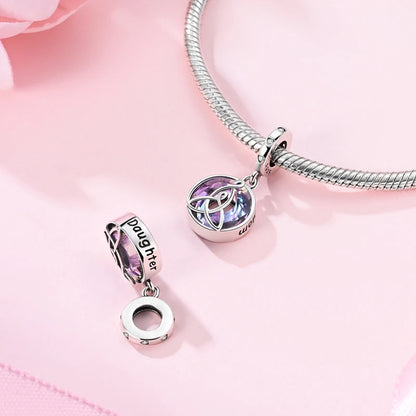 Charm Plata 925 Día de la Madre | Dije Corazón Rosa Love Mom Compatible Pandora Pulsera Collar Mujer