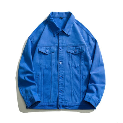 Chaqueta Vaquera Oversize Hombre 5XL | Denim Jacket Verde Blanco Azul Negro Streetwear Hip Hop Casual con Solapa