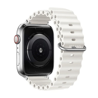 Correa Ocean Band Compatible con Apple Watch | Pulsera Deportiva Ajustable 49mm 45mm 44mm 41mm 40mm Series SE 3 6 7 8 9 10 Ultra