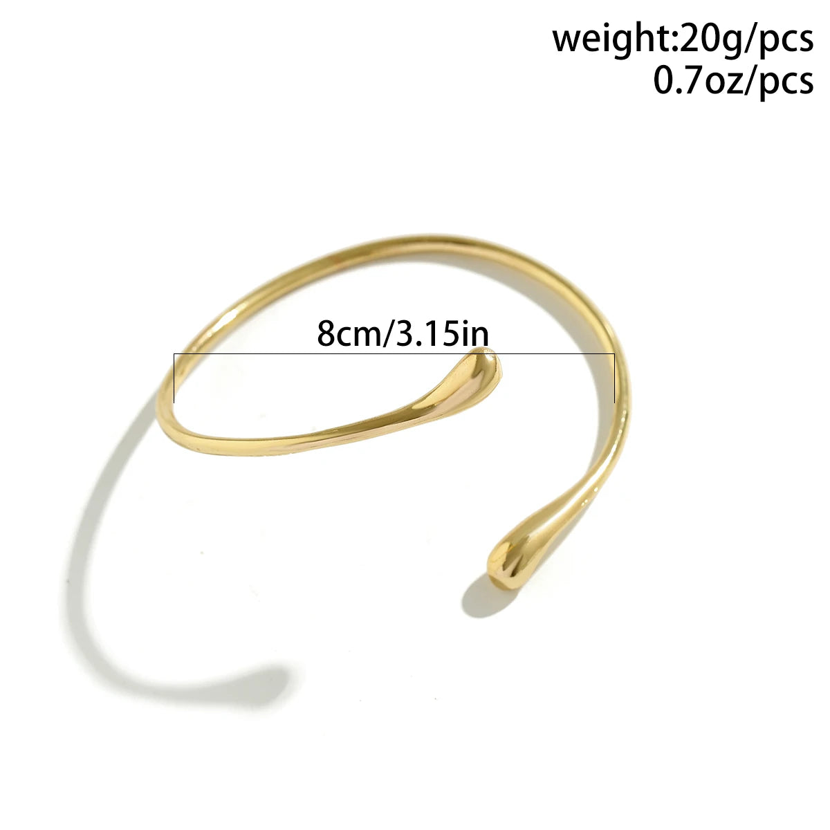 Ingemark Pulsera Abierta Vintage en Forma de Gota de Agua | Brazalete Geométrico Gótico para Mujer | Joyería Estética 2024 Regalo