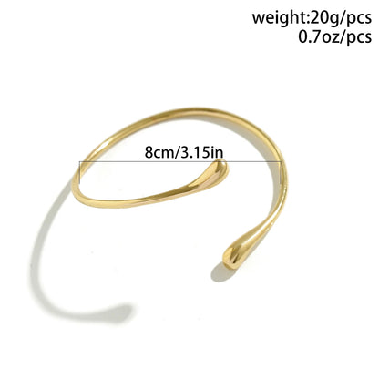 Ingemark Pulsera Abierta Vintage en Forma de Gota de Agua | Brazalete Geométrico Gótico para Mujer | Joyería Estética 2024 Regalo