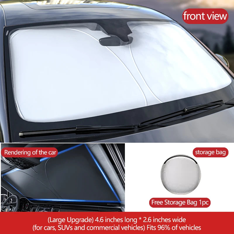Parasol de Parabrisas Tipo Sombrilla para Coche – Protector Solar Plegable contra Rayos UV y Calor, Aislante Térmico para Verano